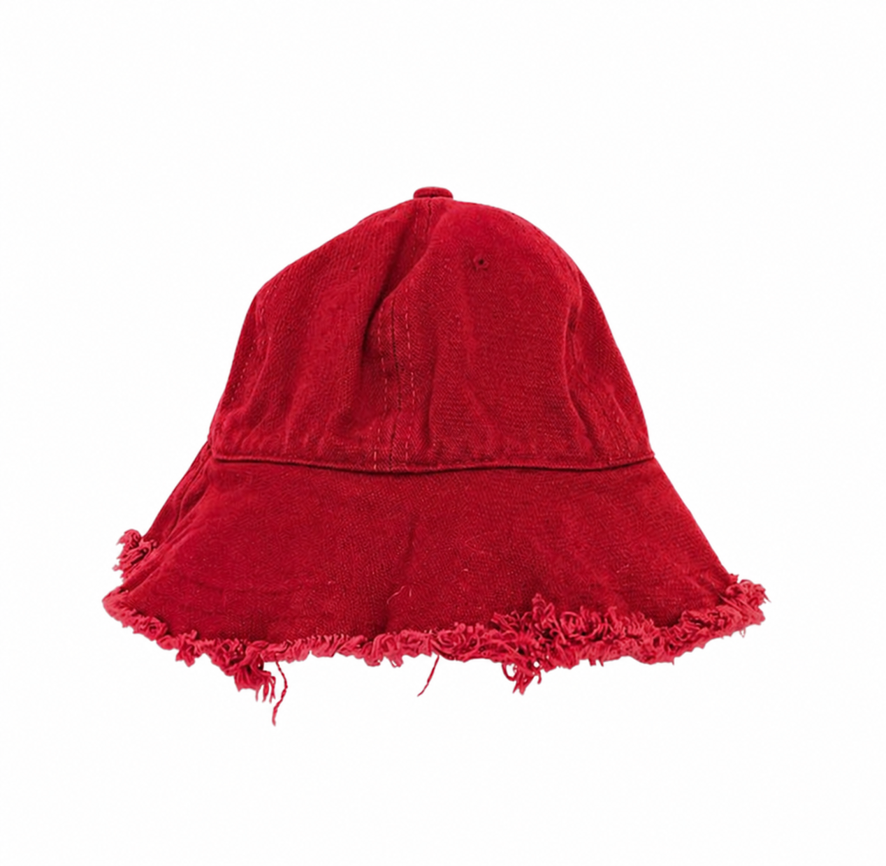 Red Kids Frayed Bucket Hat