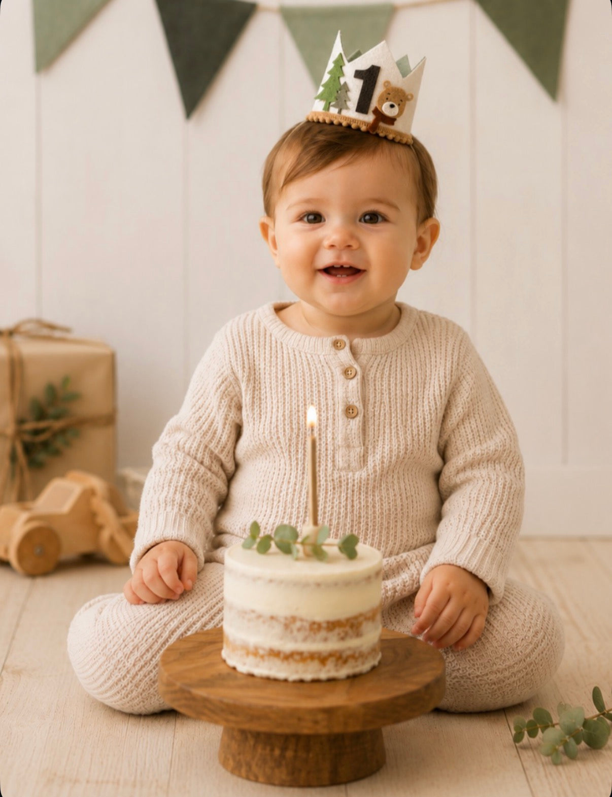 Bear 1st Birthday Crown