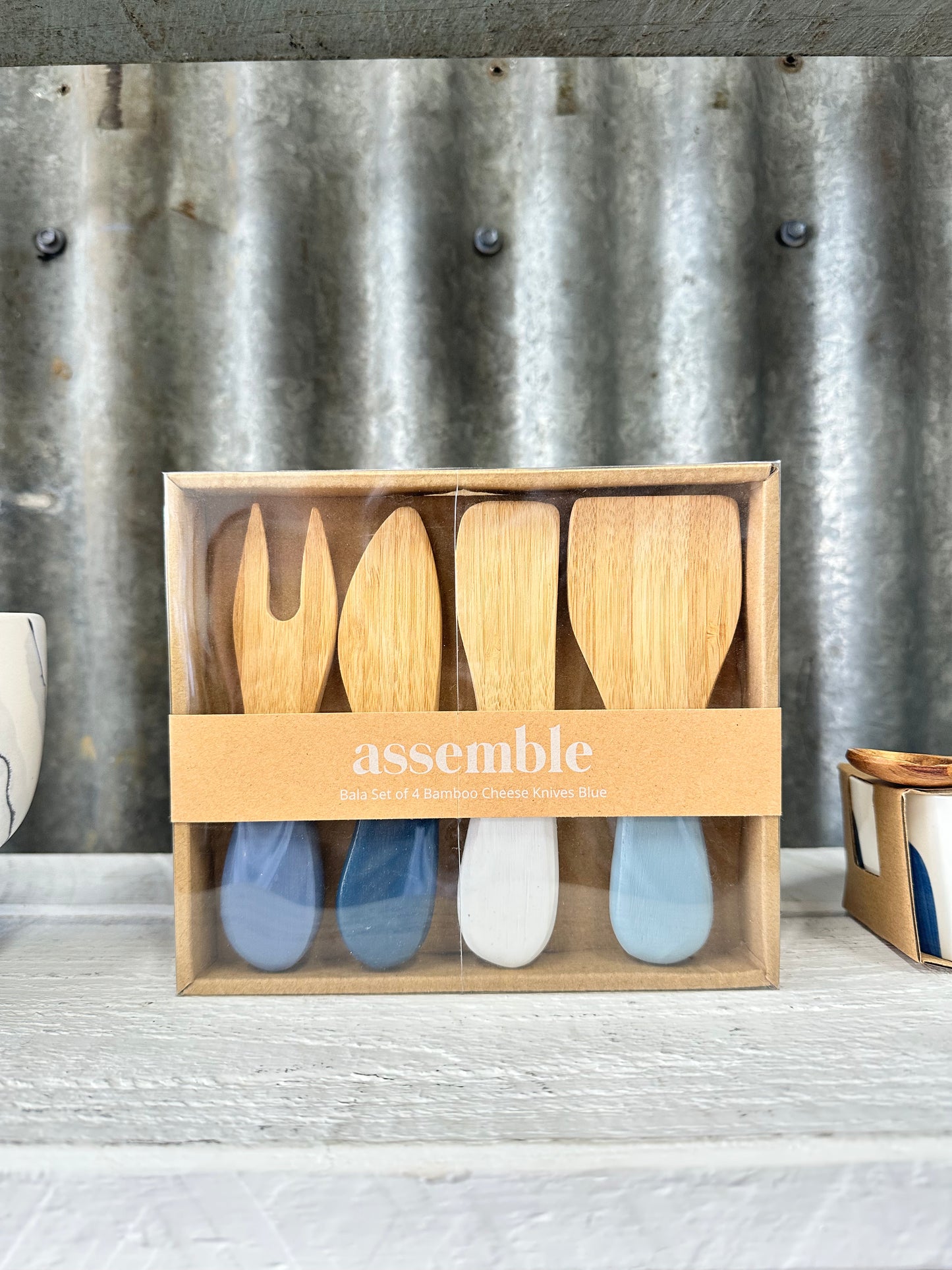 Blue Bamboo Cheese Knife Set