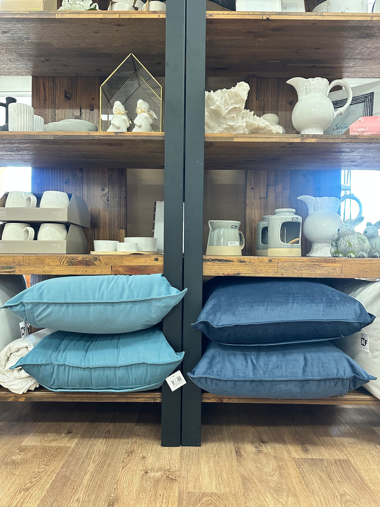 Velvet Steel Blue Cushion