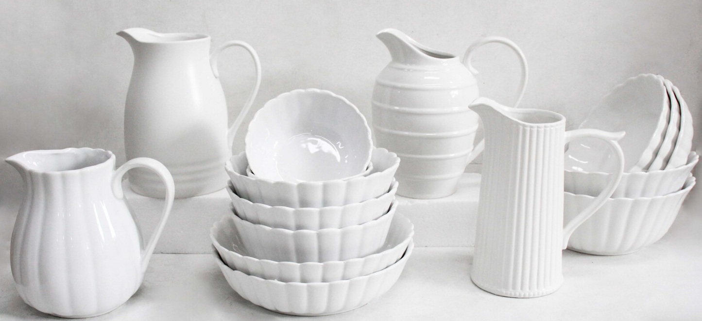 White Belle Scalloped Bowl