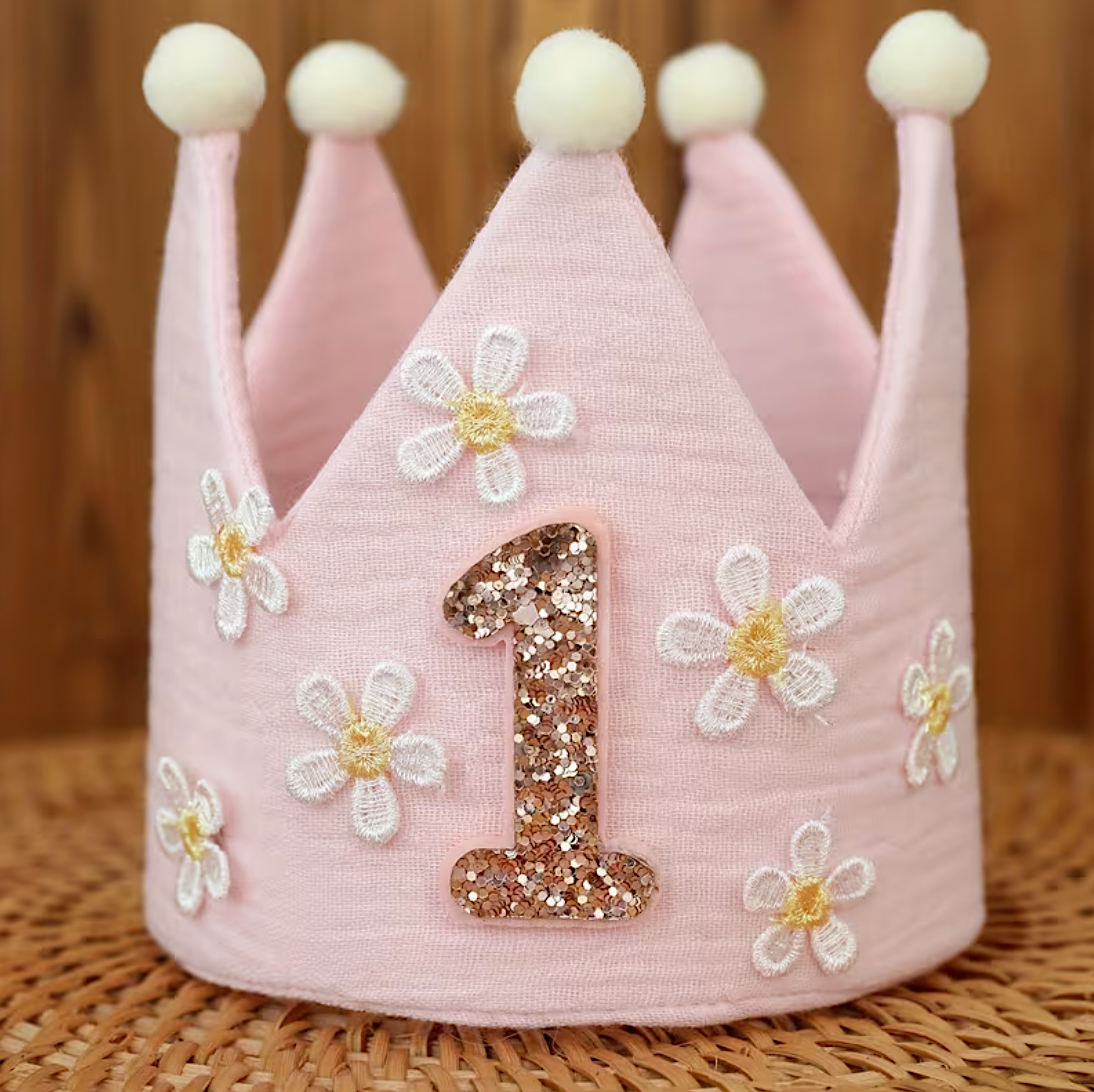 Pink 1st Birthday Crown