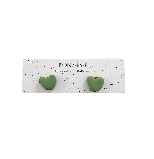 Bonzeebee Khaki Heart Earrings