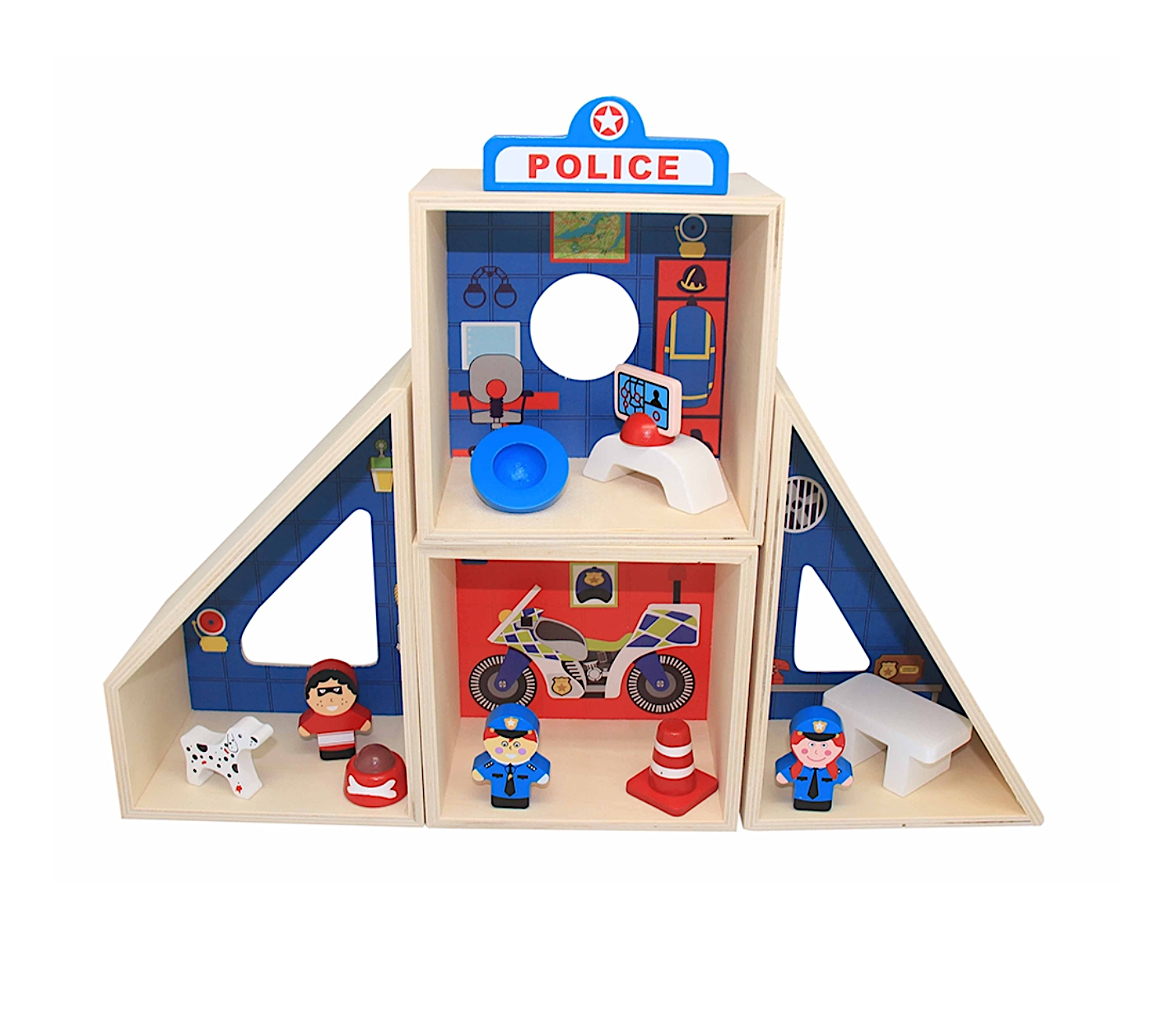Police Station Wooden Set