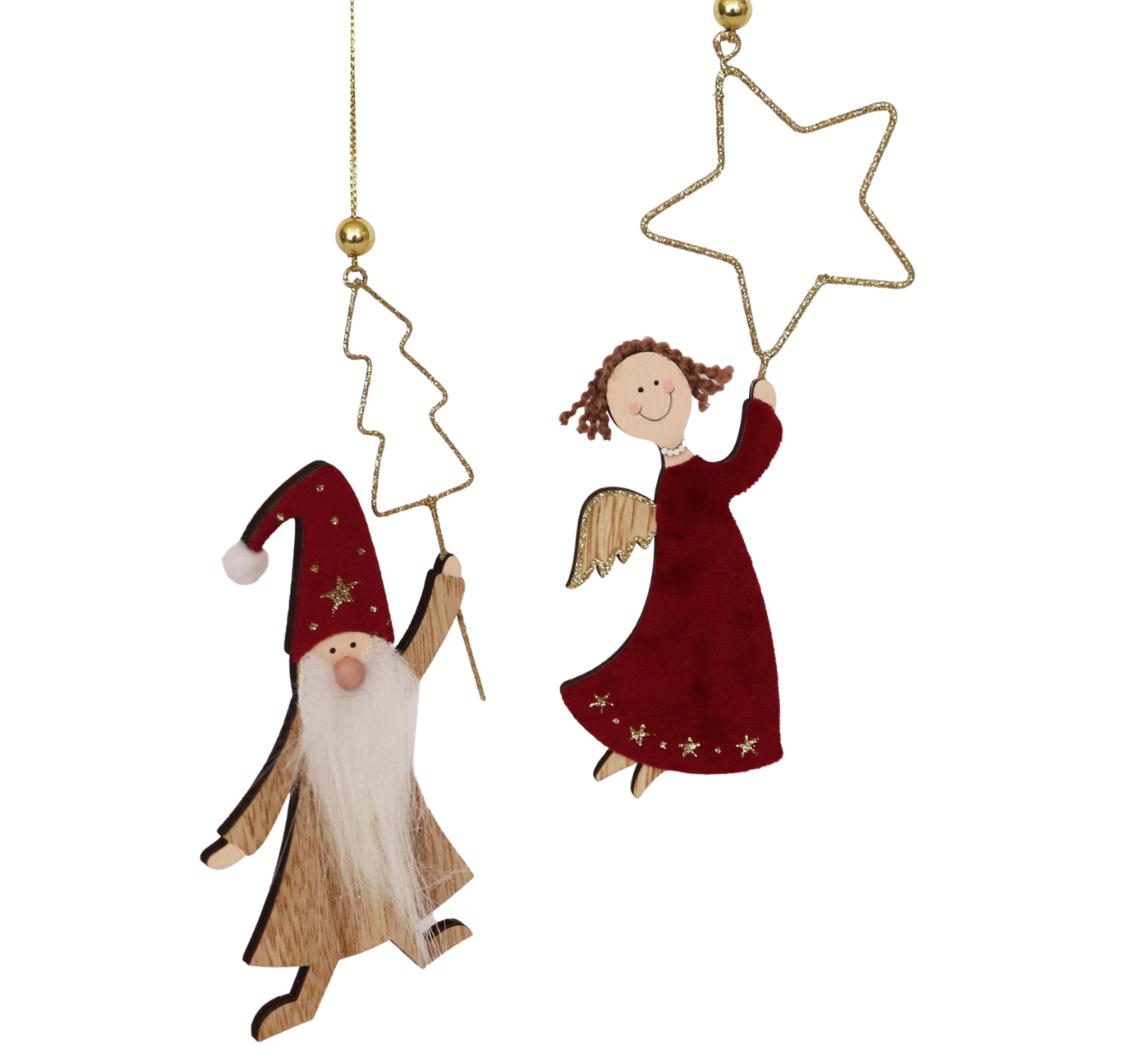 Santa & Angel Hanging Ornament
