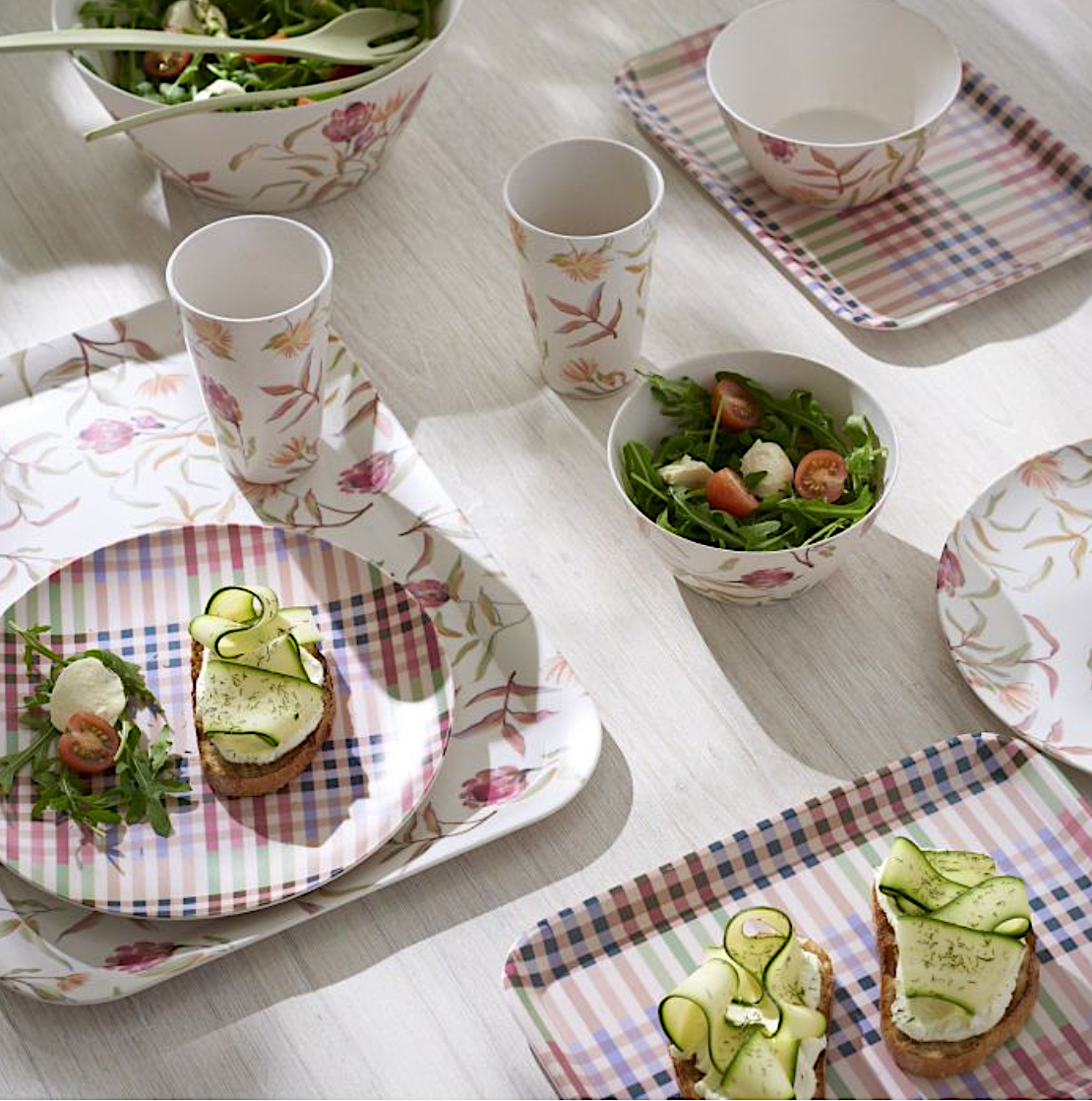 Coloured Carousel Bamboo Plates