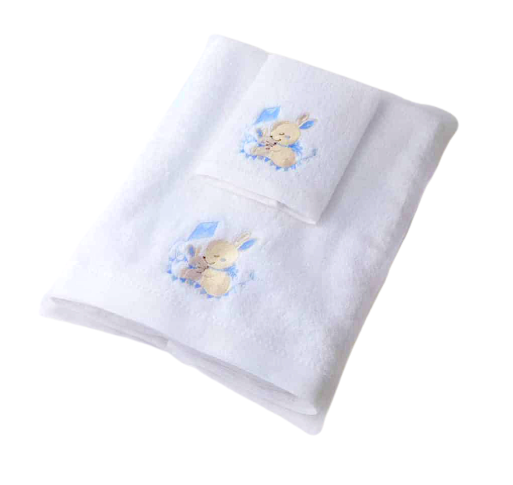 Blue Bunny Bath Set