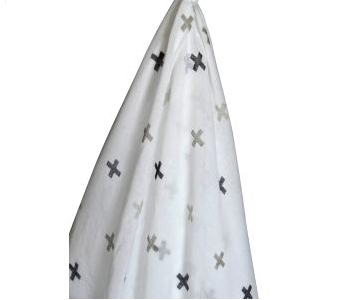 Grey Cross Muslin Wrap