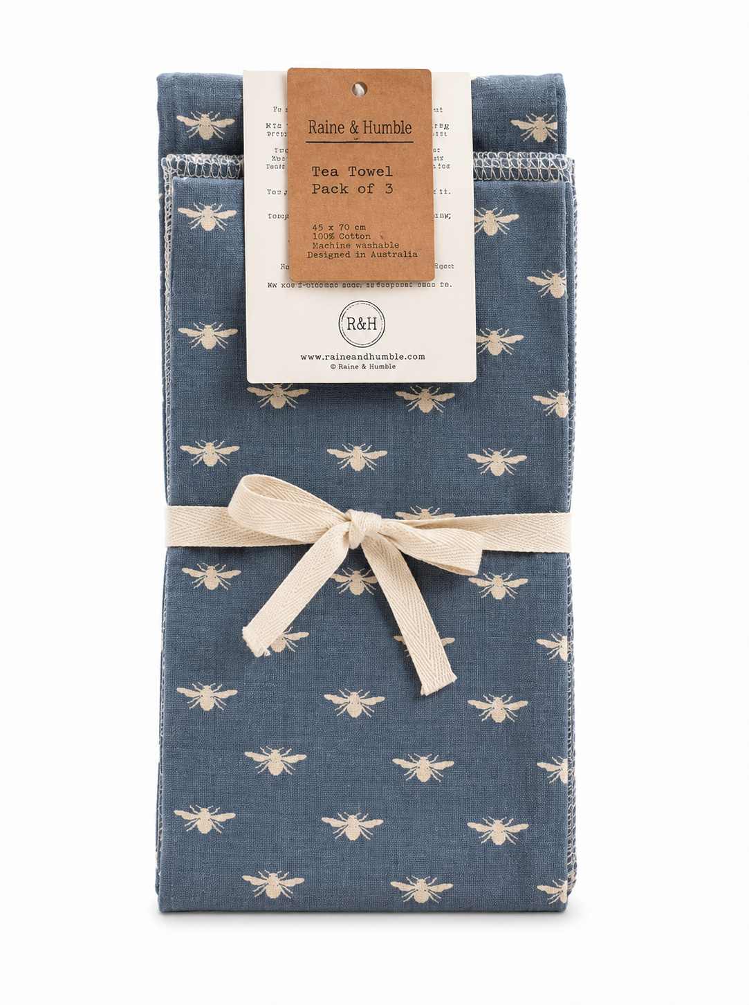 Raine & Humble 3pk Tea Towels - Small Bees