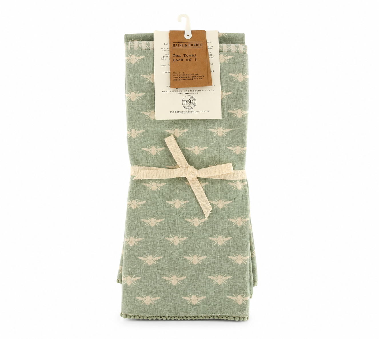 Raine & Humble Sage Bee Teatowel Pk3