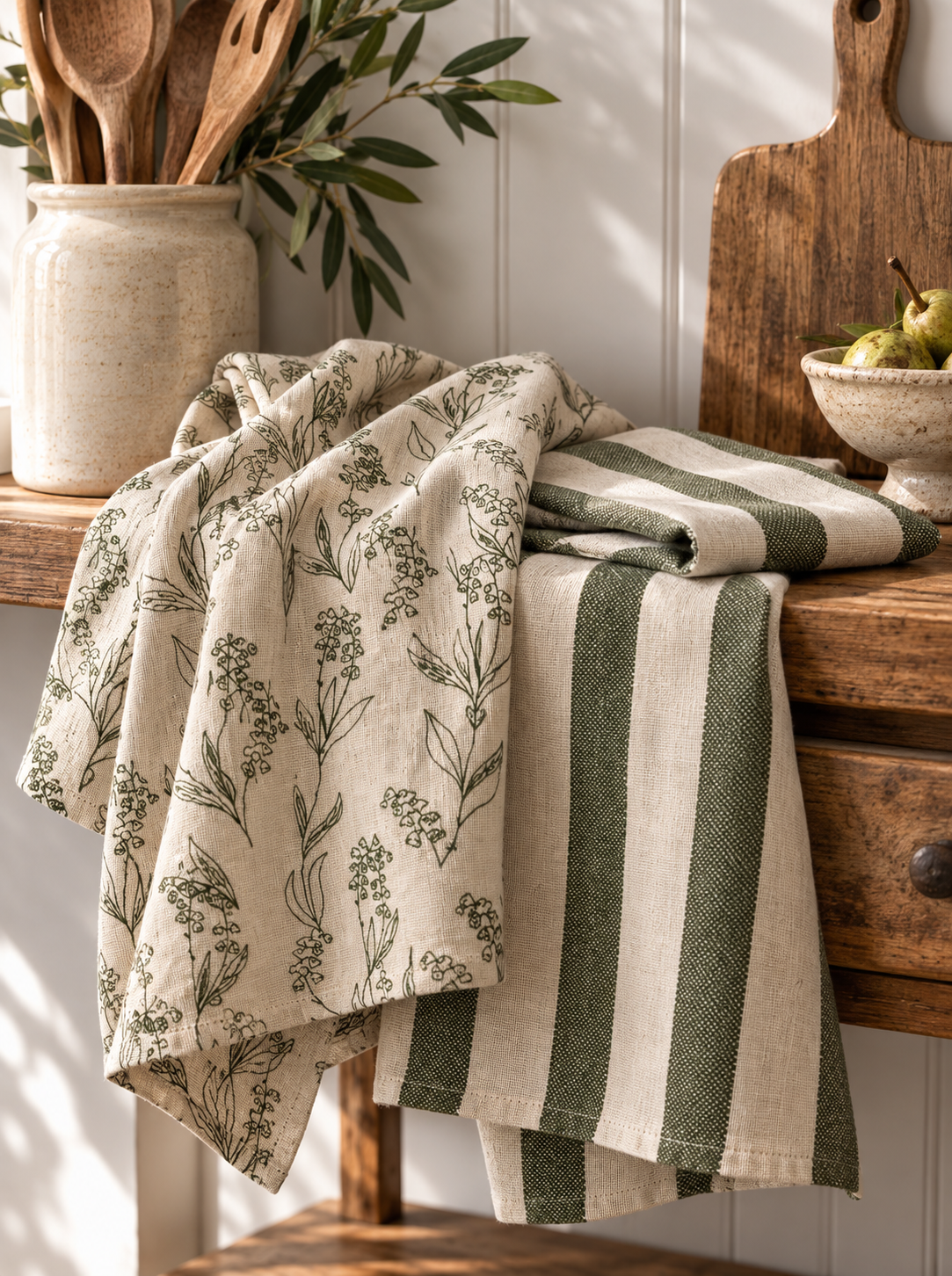 Raine & Humble 3pk Tea Towels - Eucalyptus