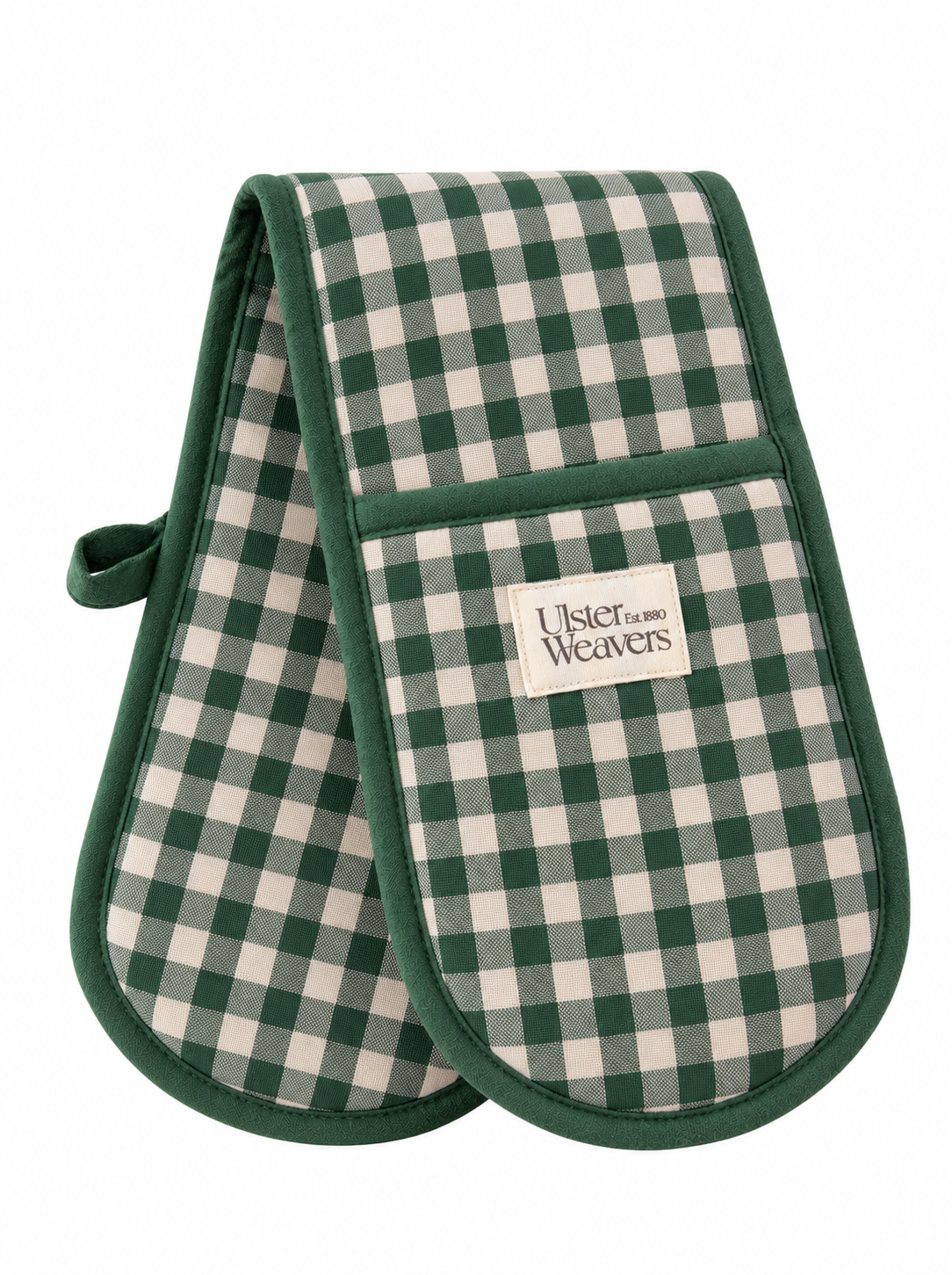 Green Check Double Oven Mitt