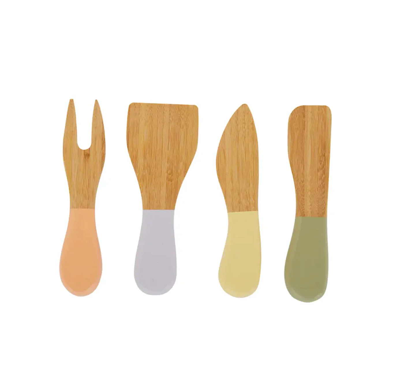 Pastel Bamboo Cheese Knife Set