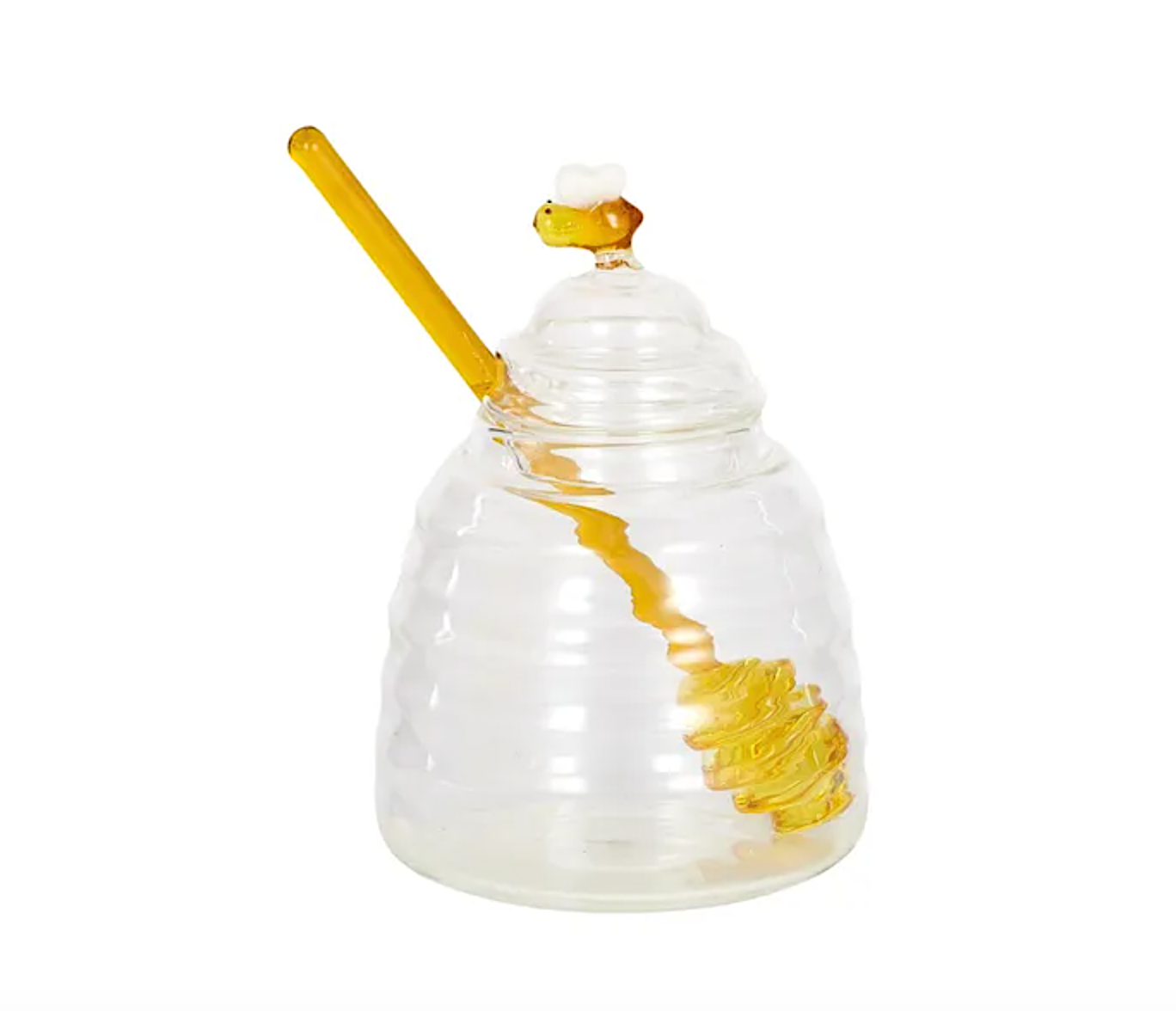 Hive Glass Honey Pot
