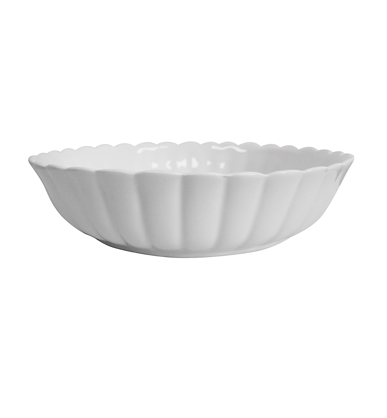 White Belle Scalloped Serving Bowl