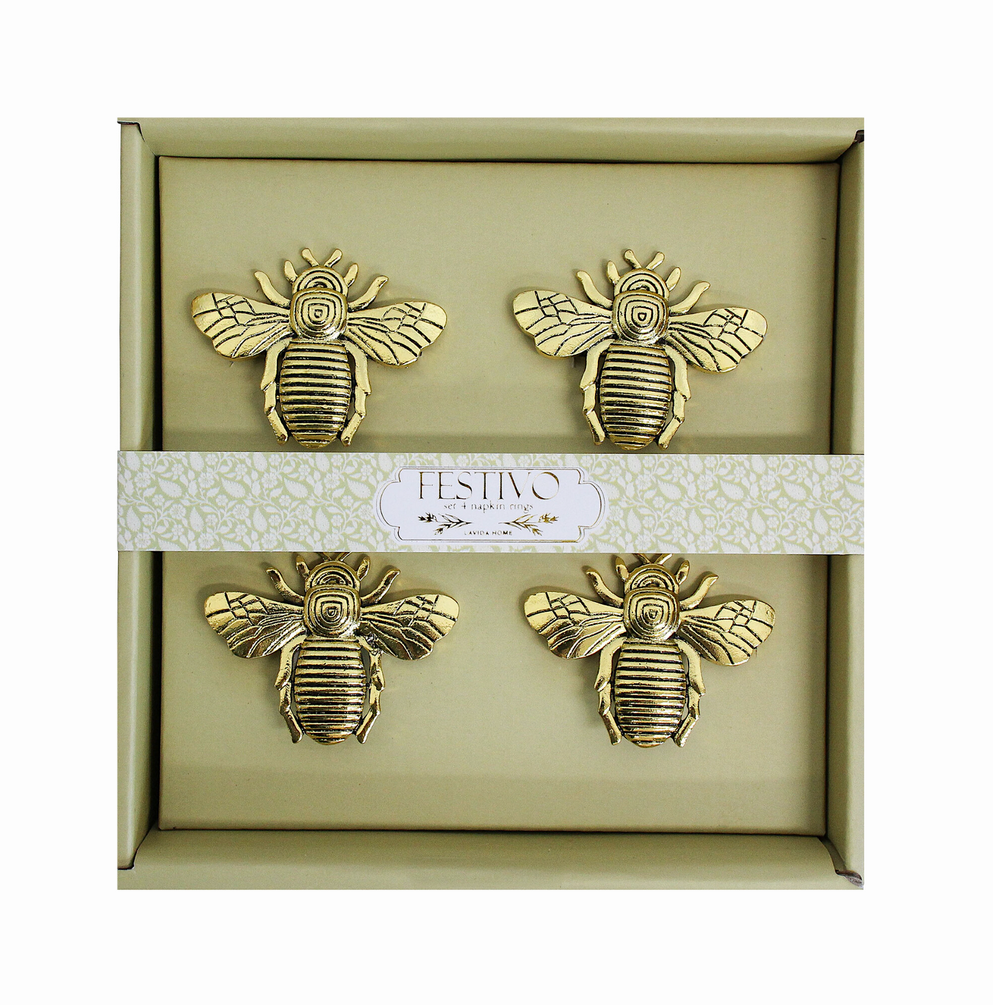 Bee Napkin Rings Set/4