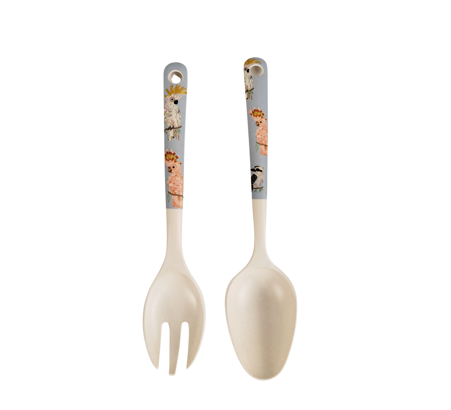 Australian Birds Bamboo Salad Servers