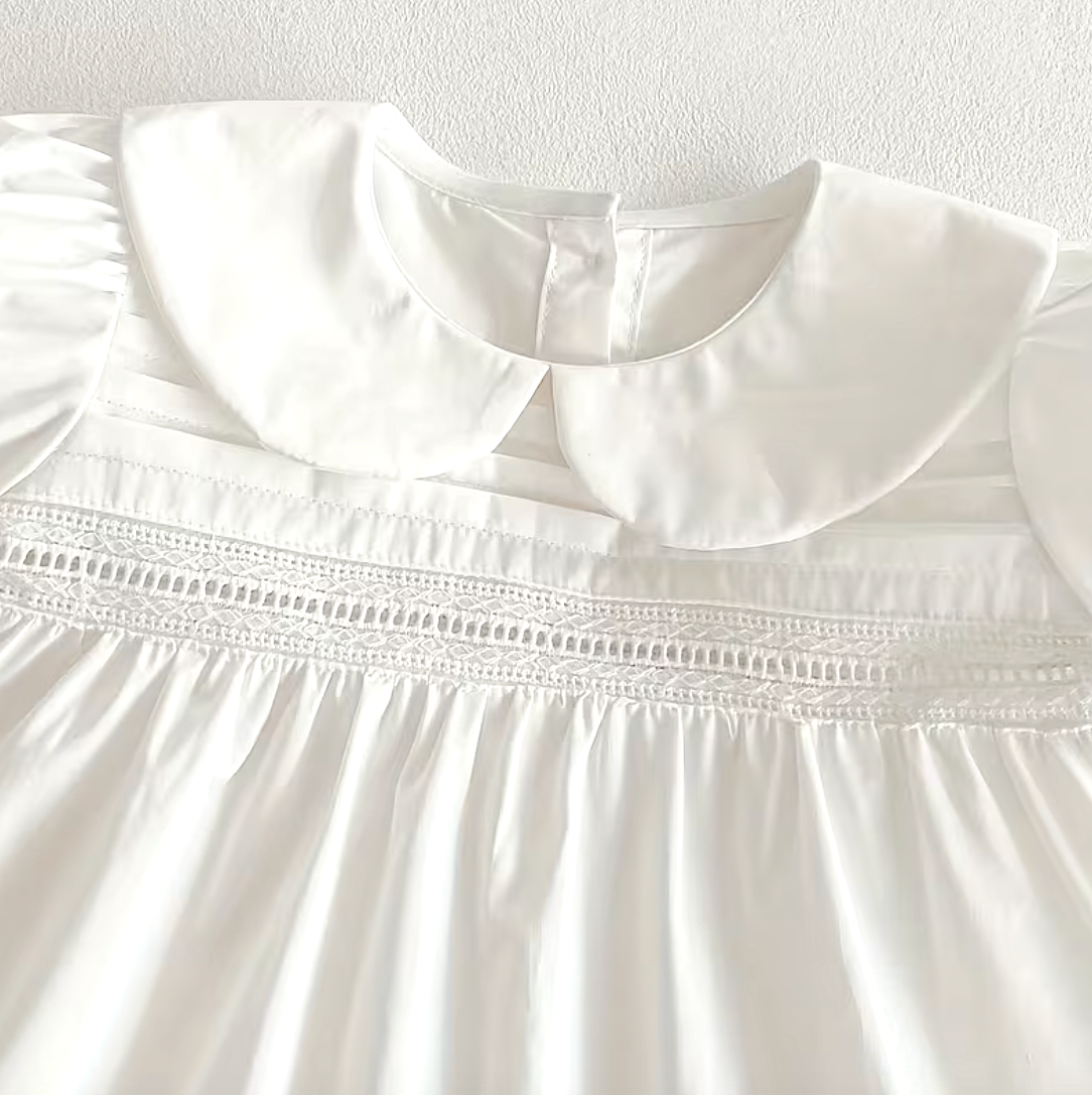 Smocked White Baby Dress