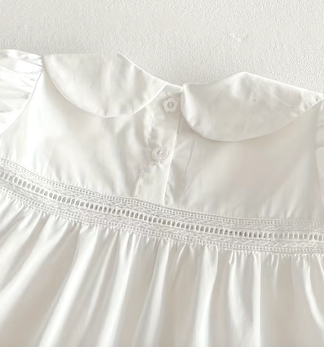 Smocked White Baby Dress