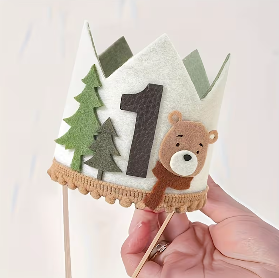 Bear 1st Birthday Crown
