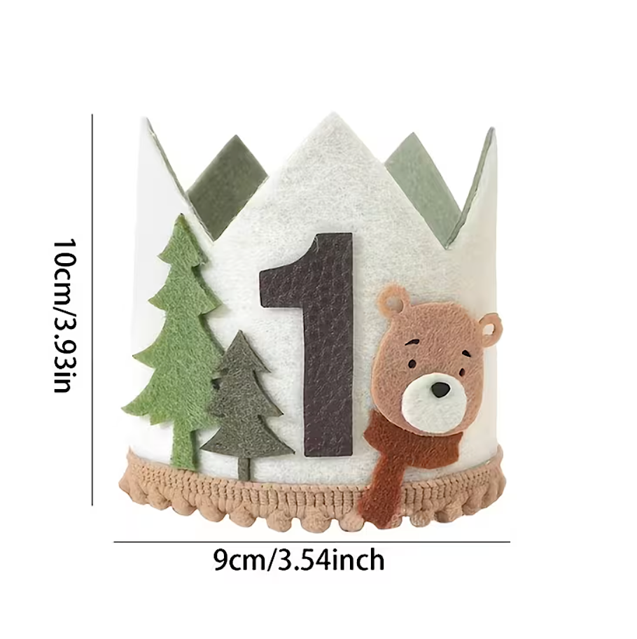 Bear 1st Birthday Crown