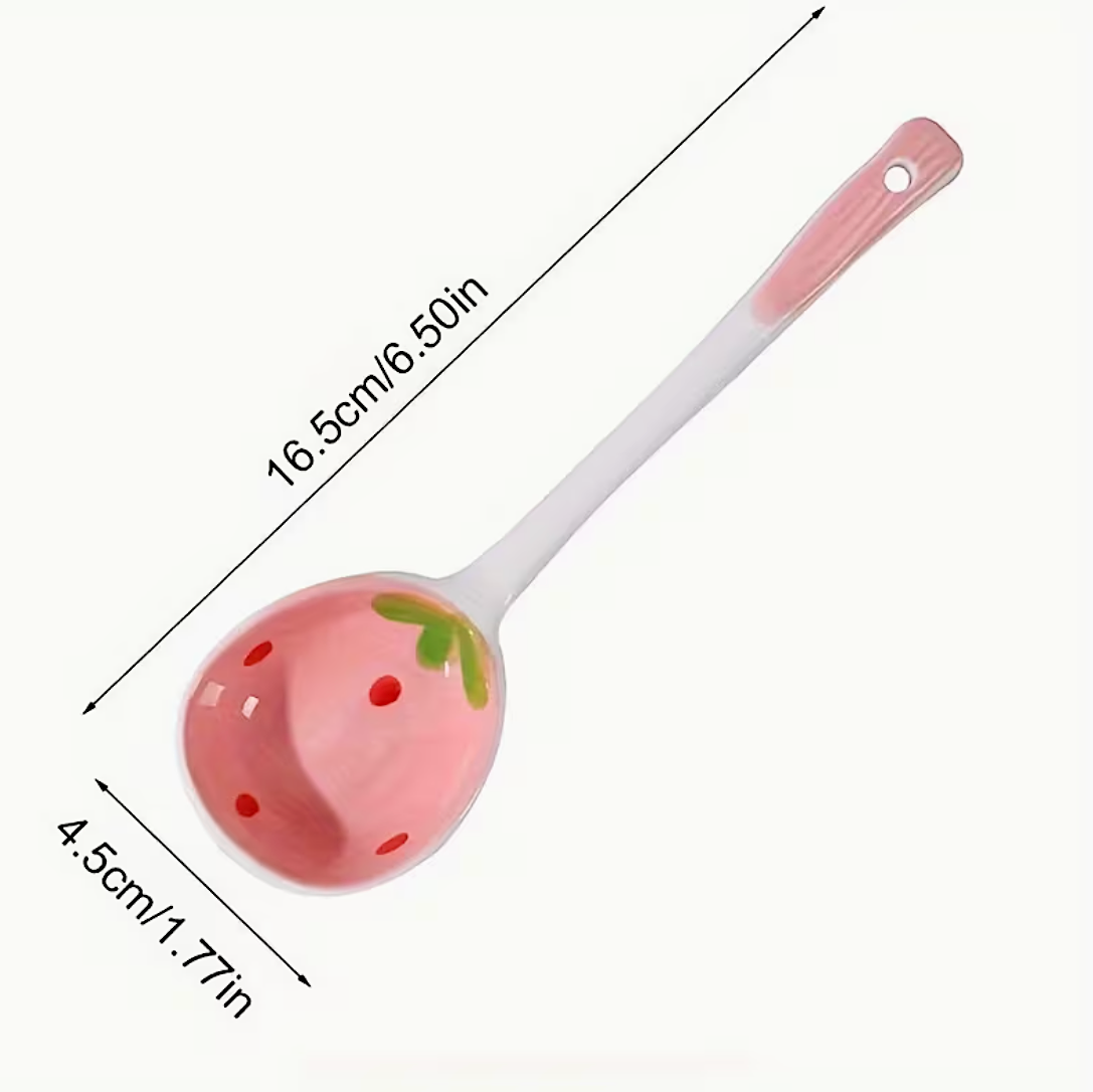 Strawberry Ceramic Soup Spoon
