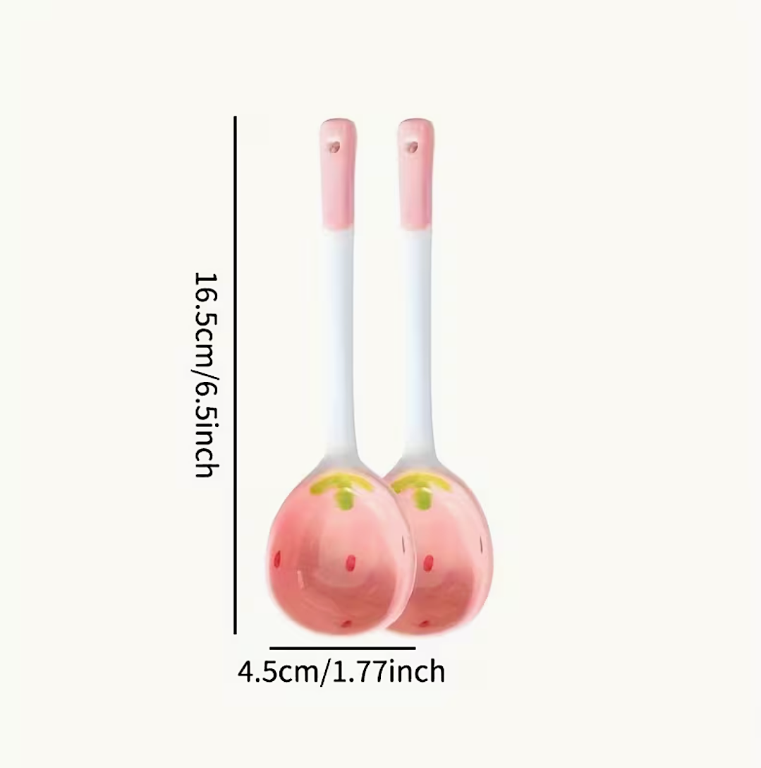 Strawberry Ceramic Soup Spoon