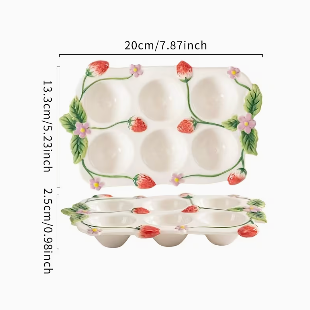 Strawberry Hand Painted Egg Tray