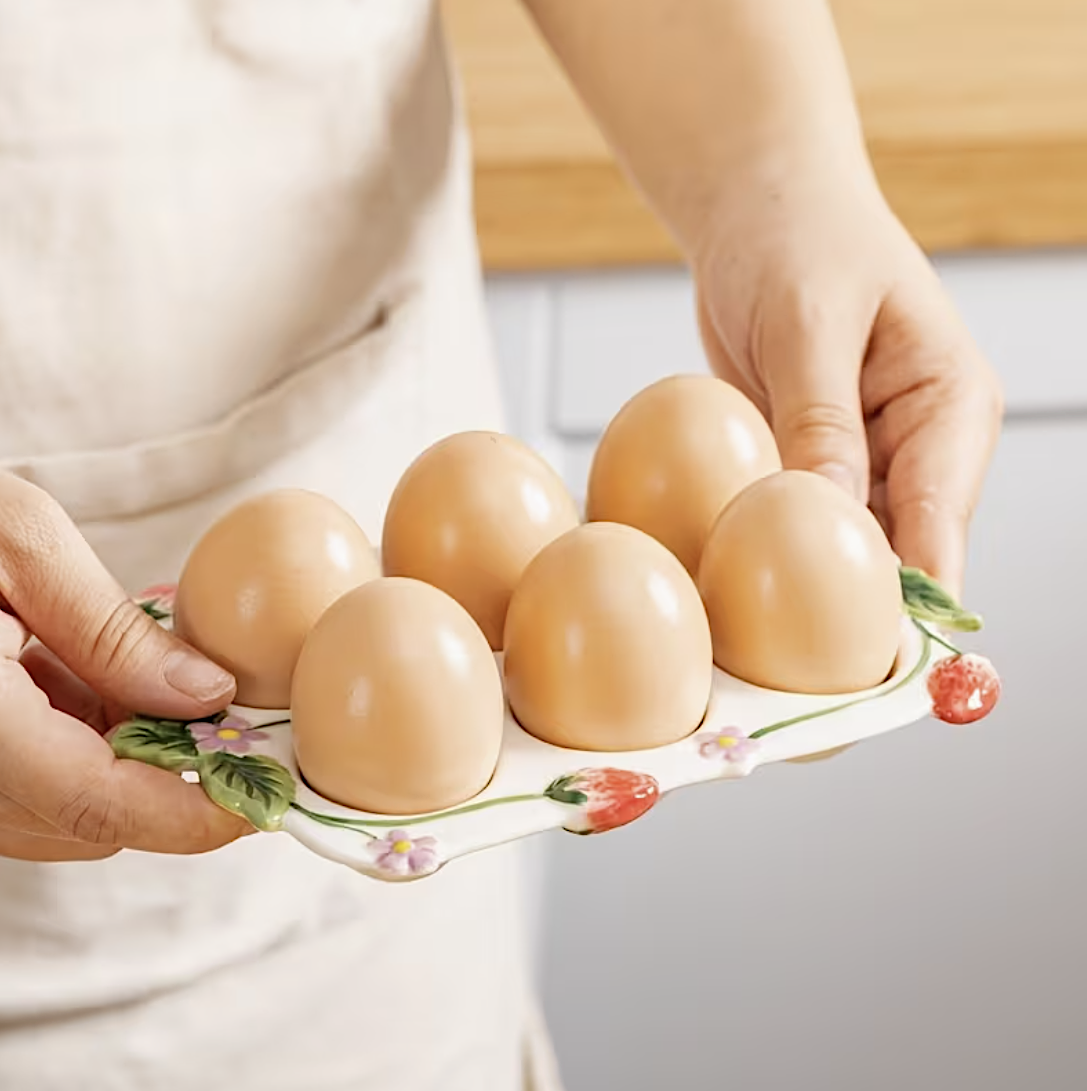 Strawberry Hand Painted Egg Tray