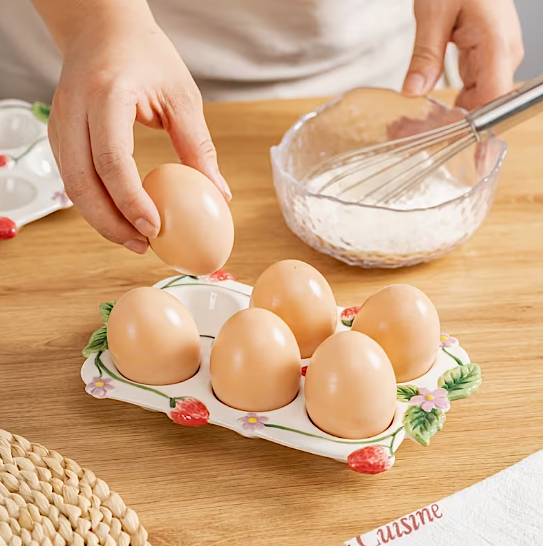Strawberry Hand Painted Egg Tray