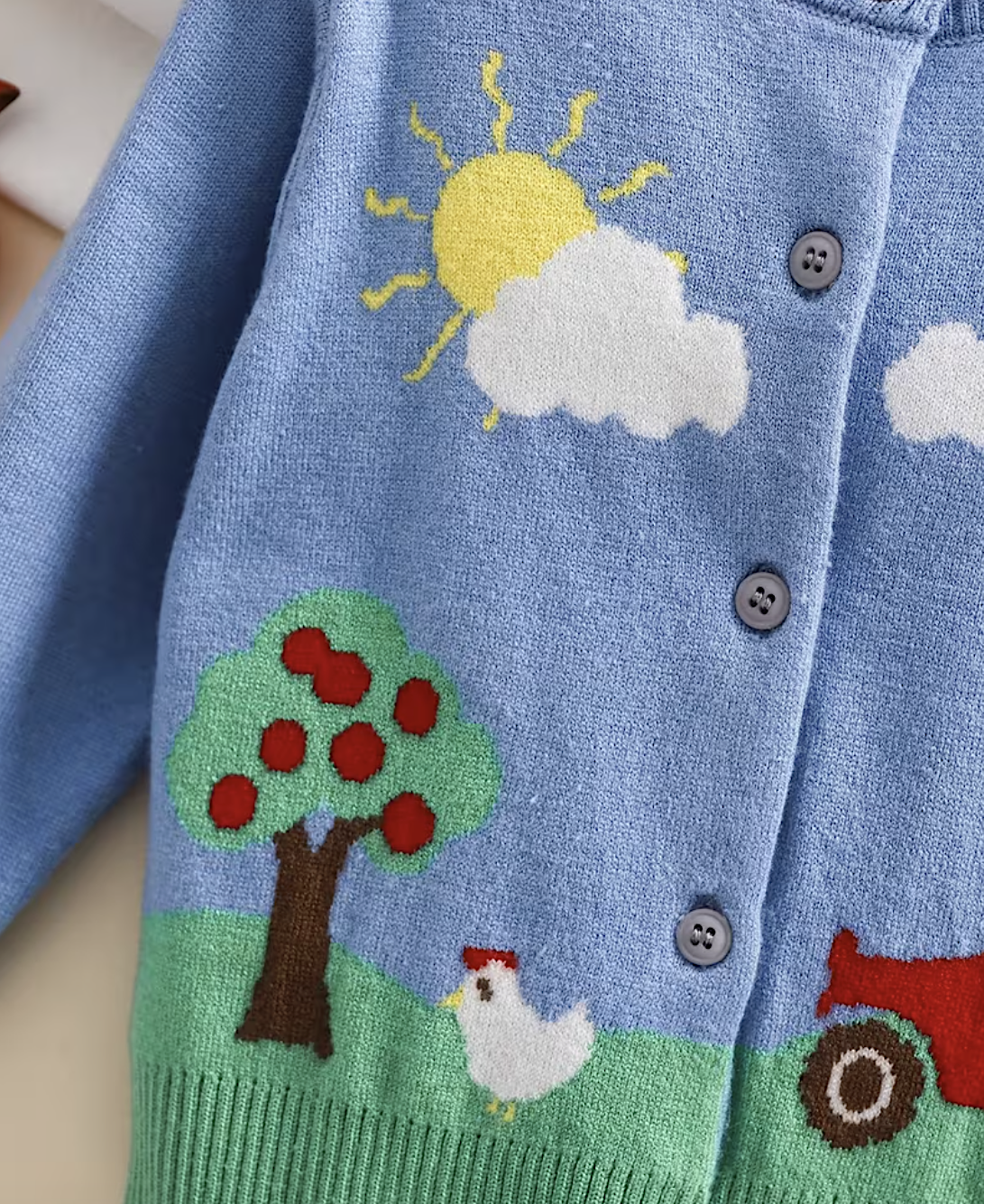 Knitted Baby Farm Animal Cardigan