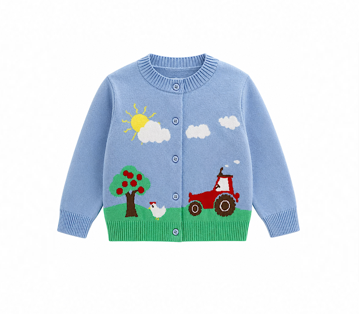 Knitted Baby Farm Animal Cardigan