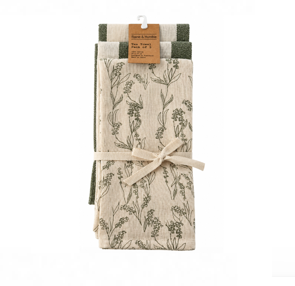 Raine & Humble 3pk Tea Towels - Eucalyptus