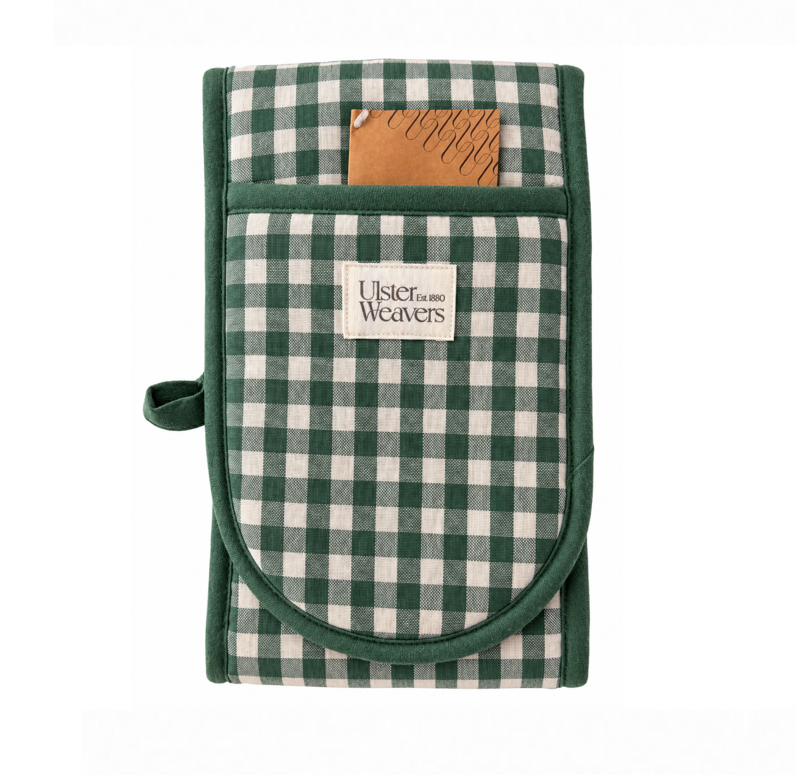 Green Check Double Oven Mitt