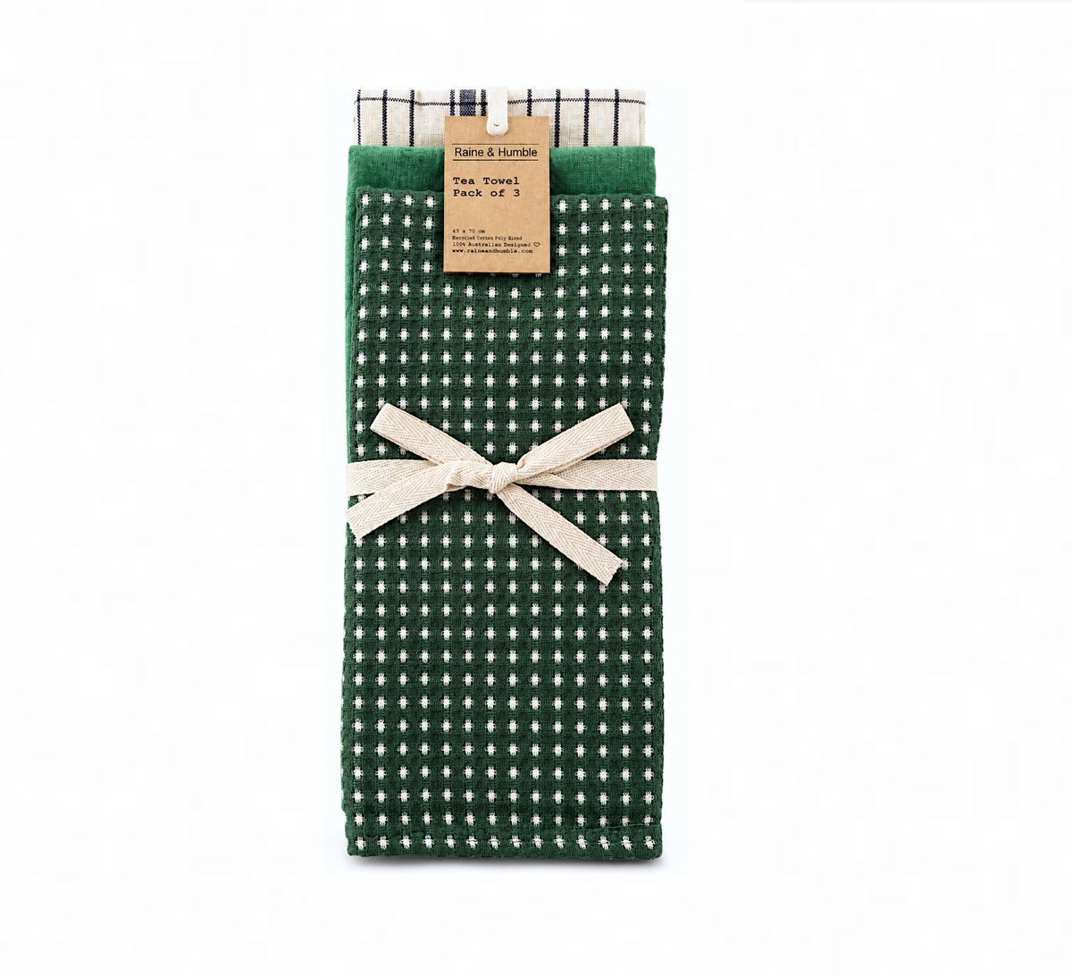 Raine & Humble Green Tea Towels Set of 3
