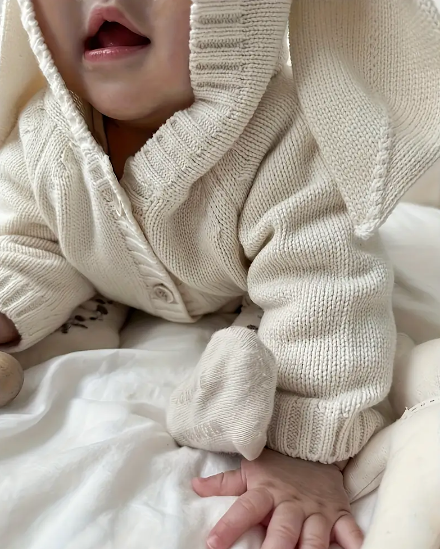 Hooded Bunny Ear Romper Knit