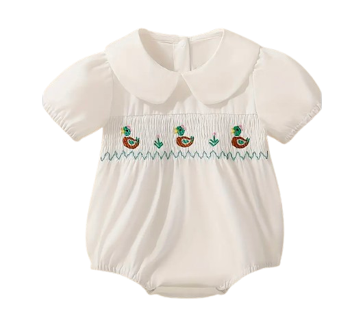 White Duck Smocked Romper