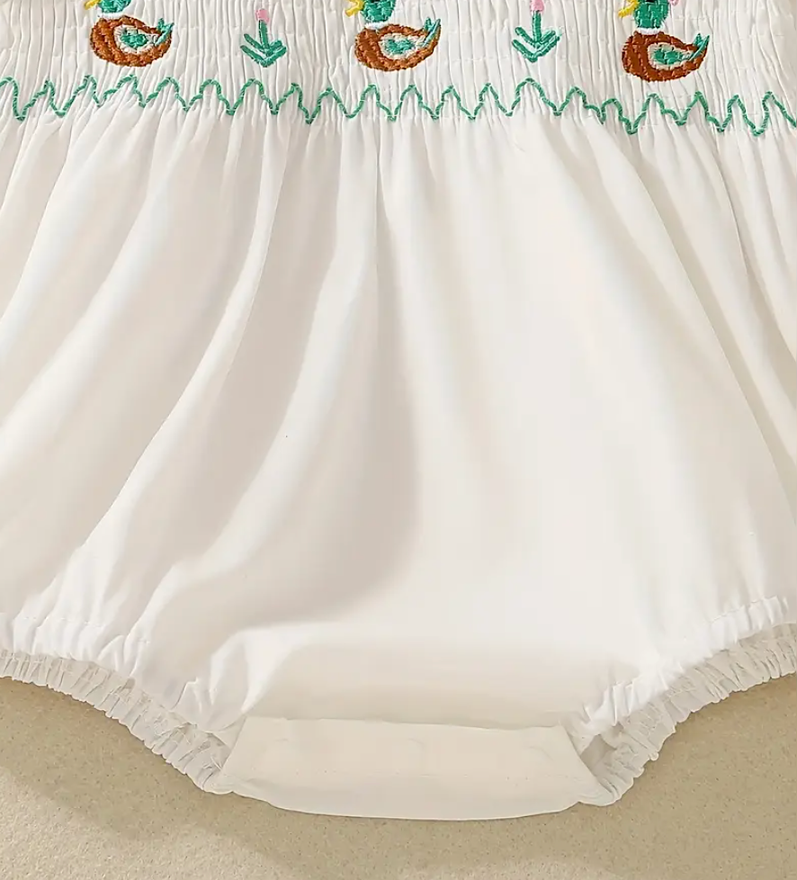 White Duck Smocked Romper