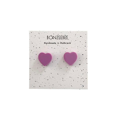 Bonzeebee Purple Heart Earrings