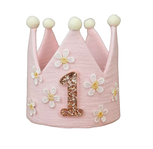 Pink 1st Birthday Crown