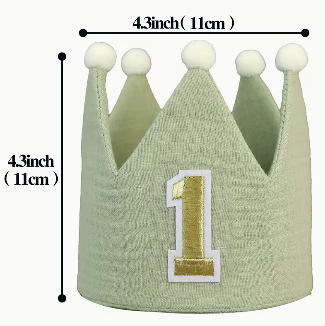 Green 1st Birthday Crown