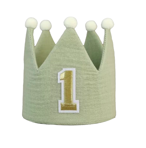 Green 1st Birthday Crown