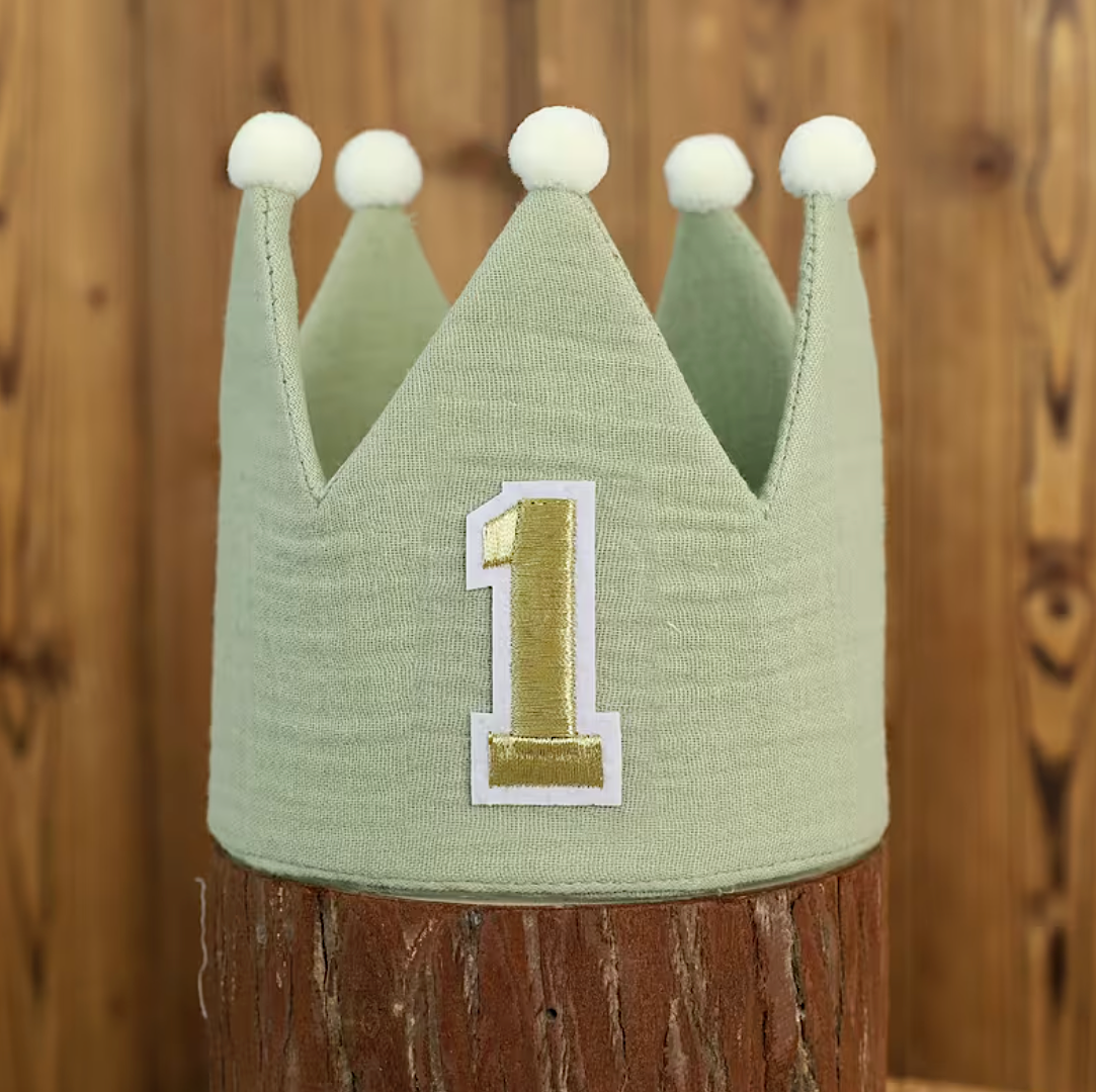 Green 1st Birthday Crown