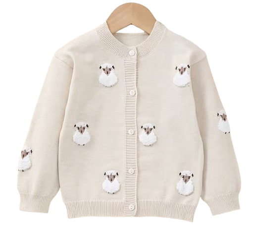 Knitted Baby Sheep Cardigan