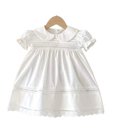 Smocked White Baby Dress
