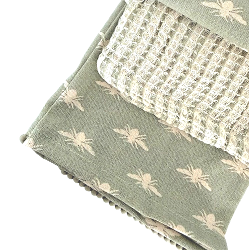 Raine & Humble Sage Bee Teatowel Pk3