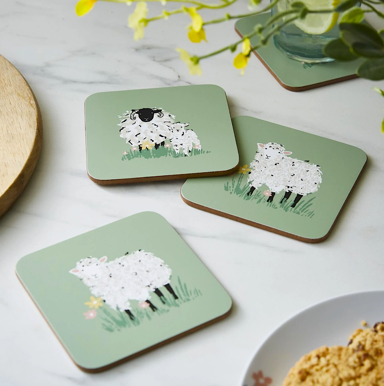 Woolley Sheep 4pk Coasters