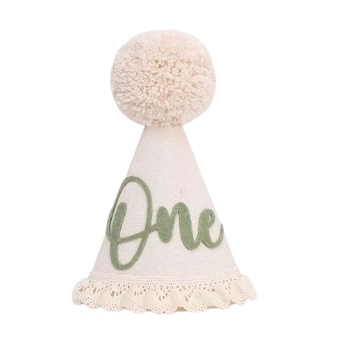 White 1st Birthday Hat