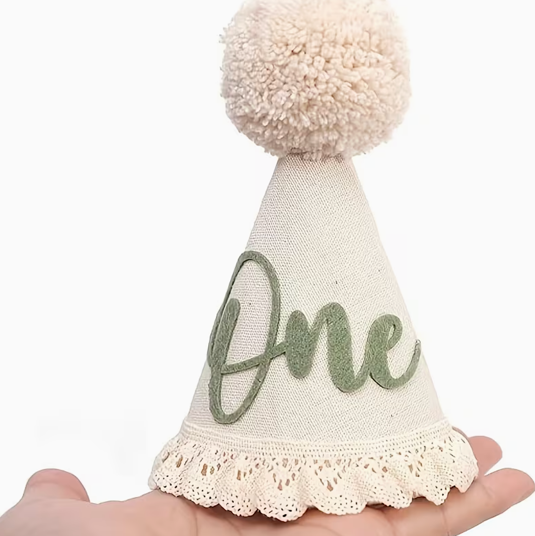 White 1st Birthday Hat