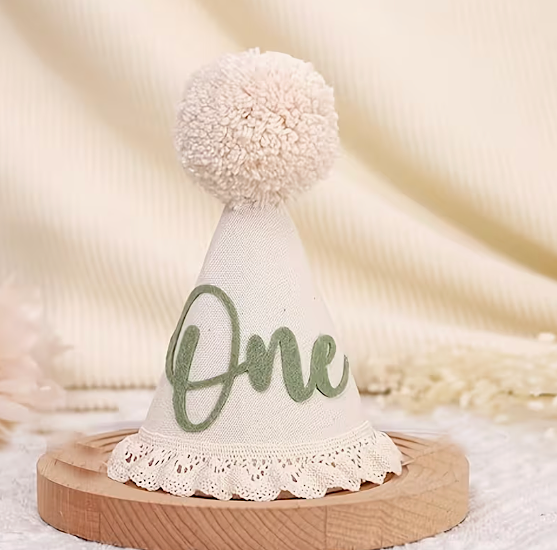 White 1st Birthday Hat